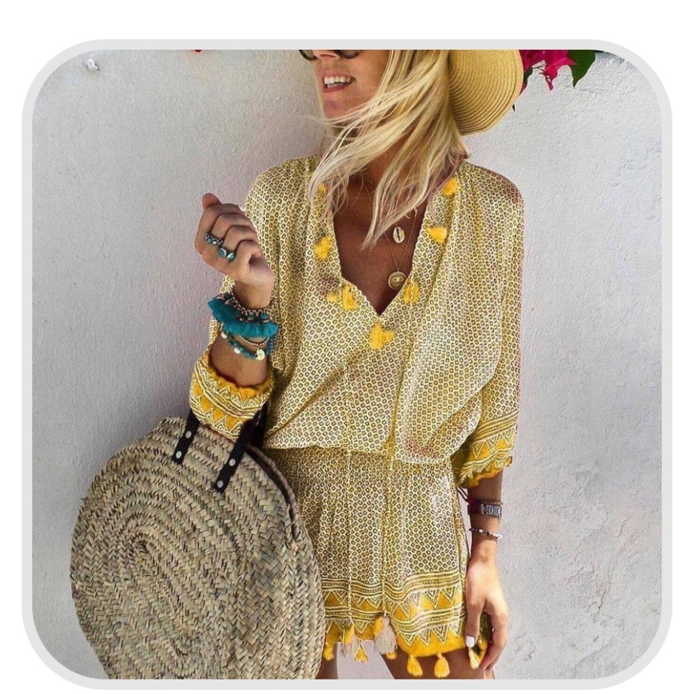 V-neck swing dress